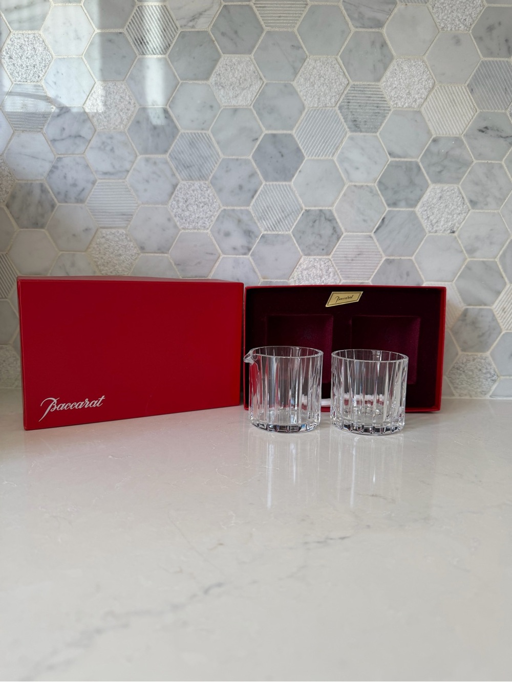 Baccarat Crystal Cream and Sugar Set